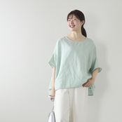 Kilka/涼しくて袖口から下着が見えにくいオーバーブラウス　リネン100